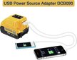 Dcb090 USB-sovittimen vaihto kaikille Dewalt 10.8v/14.4v/18v Li-ion-akuille USB-laturin virtaliitännät hinta ja tiedot | Paristolaturit | hobbyhall.fi