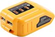 Dcb090 USB-sovittimen vaihto kaikille Dewalt 10.8v/14.4v/18v Li-ion-akuille USB-laturin virtaliitännät hinta ja tiedot | Paristolaturit | hobbyhall.fi