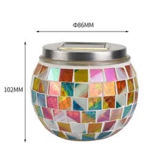 Solar Mosaic Crystal Glass Jar Valot puutarhaan, pihaan, nurmikkoon, 2 kpl hinta ja tiedot | Lattiavalaisimet | hobbyhall.fi