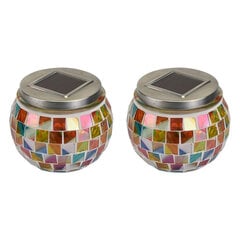 Solar Mosaic Crystal Glass Jar Valot puutarhaan, pihaan, nurmikkoon, 2 kpl hinta ja tiedot | Lattiavalaisimet | hobbyhall.fi