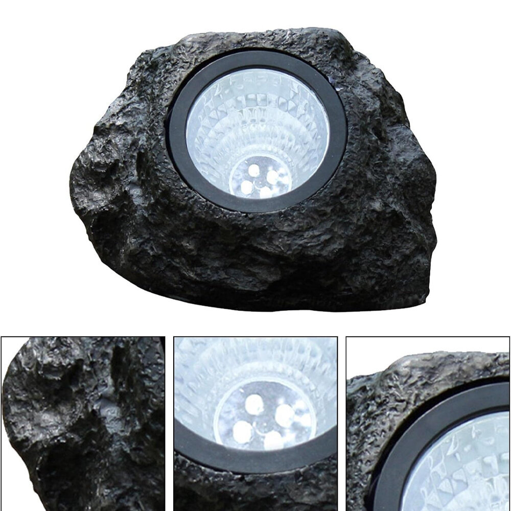 Outdoor Solar Rock Lights, vedenpitävä Solar Rockery puutarhavalot puutarhan takapihan koristeluun, musta hinta ja tiedot | Lattiavalaisimet | hobbyhall.fi