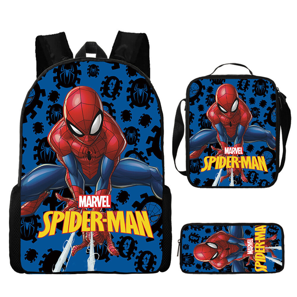 Spider-Man Reppu Reppu Koululaukku Penaali Lounaskassi Kolmiosainen setti hinta ja tiedot | Tietokonelaukut | hobbyhall.fi