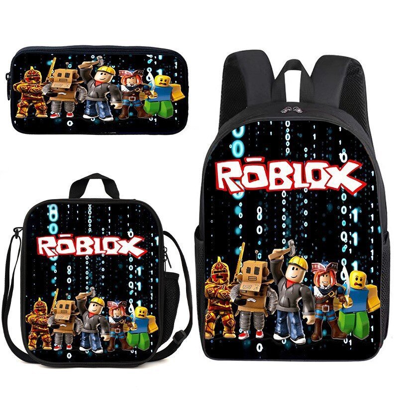 Roblox-koululaukku Opiskelijareppu Opiskelijatarvikkeet Koululahja Kolme pakkausta hinta ja tiedot | Tietokonelaukut | hobbyhall.fi