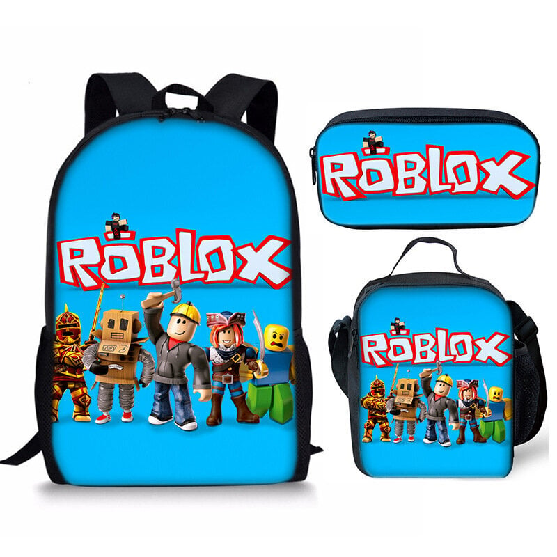 3D Roblox Opiskelijalaukku Lounaskassi Penaalilaukku Roblox Reppu Kolmiosainen setti hinta ja tiedot | Tietokonelaukut | hobbyhall.fi