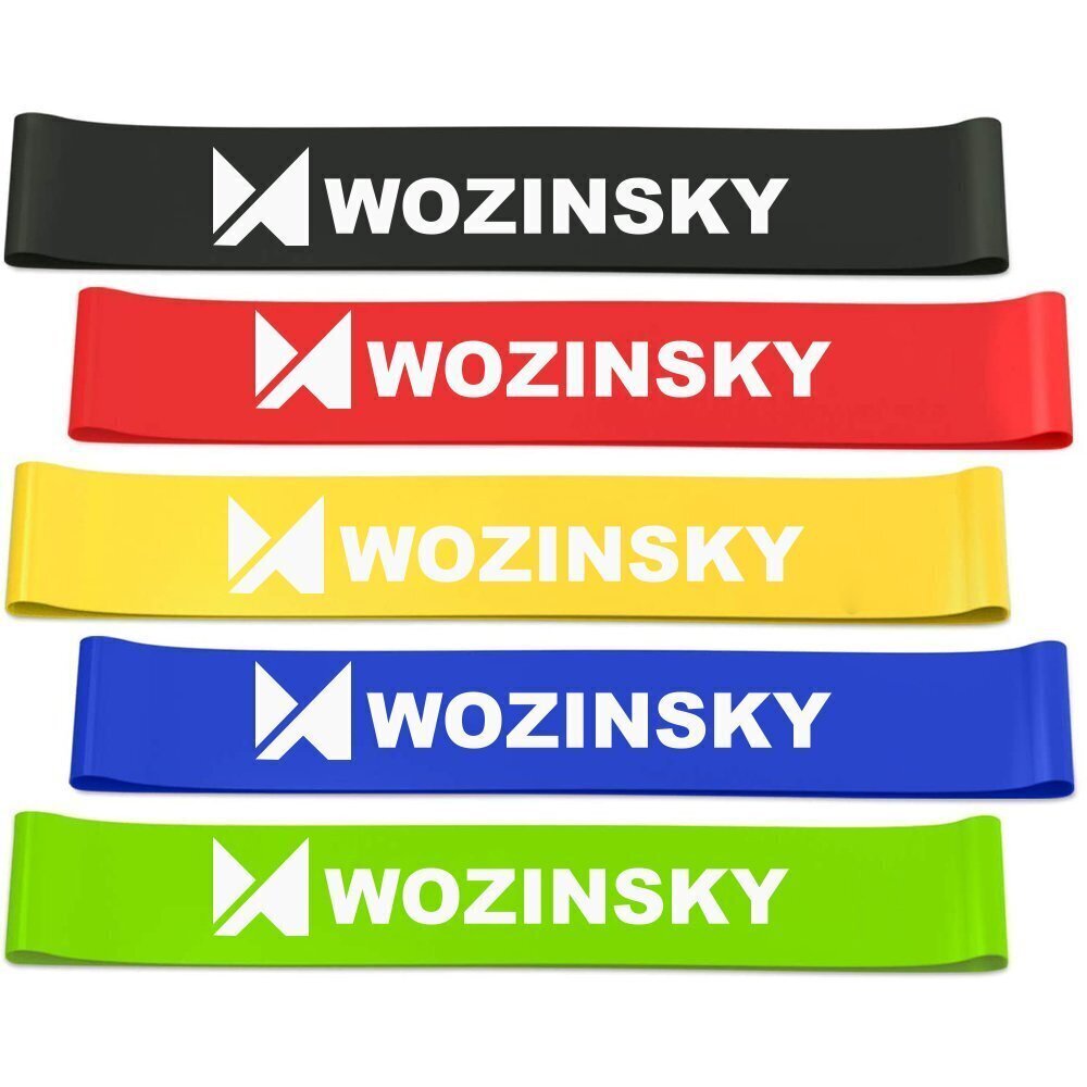 Wozinsky Exercise Bands Resistance Loop Band, kumi elastinen voimaharjoitteluvälineet kotikuntosaliin (WRBS5-01) hinta ja tiedot | Vastuskuminauhat | hobbyhall.fi