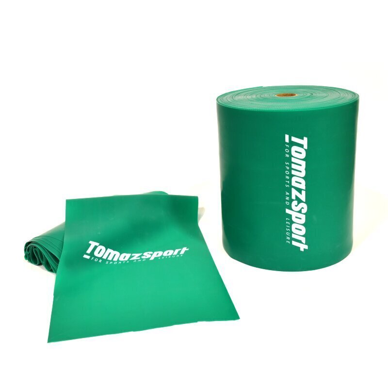 Vastuskuminauha Tomaz Sport 15x0,25 cm, vihreä hinta ja tiedot | Vastuskuminauhat | hobbyhall.fi