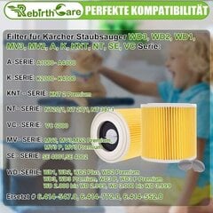 2-pack patruunasuodatin Kärcher WD3 Premium, WD2, WD3, WD3P, MV2, MV3 - WD3 suodattimeen - vaihtosuodatin Kärcher pölynimuriin 6.414-552.0/6 Hggb hinta ja tiedot | Pölynimureiden lisätarvikkeet | hobbyhall.fi