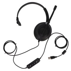 Monaural Business Headset ENC melunvaimennus mikrofoni mykistys USB yksipuoliset korvakuulokkeet tietokoneille USB-porteilla musta hinta ja tiedot | USB-sovittimet äänentoistoon | hobbyhall.fi