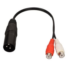 XLR-uros-2 RCA-naaras Y-jakokaapeli 3-nastainen 0,6 jalkaa melua vaimentava äänijohdon sovitin mikseriin tehovahvistimiin hinta ja tiedot | USB-sovittimet äänentoistoon | hobbyhall.fi