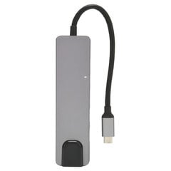 6 in 1 USB C -keskitin 4K 30 Hz taajuudella USB C -moniporttinen sovitin 100 Gigabit Ethernet PD -latausportilla 2 USB 3.0 USB C -keskitin hinta ja tiedot | USB-sovittimet äänentoistoon | hobbyhall.fi