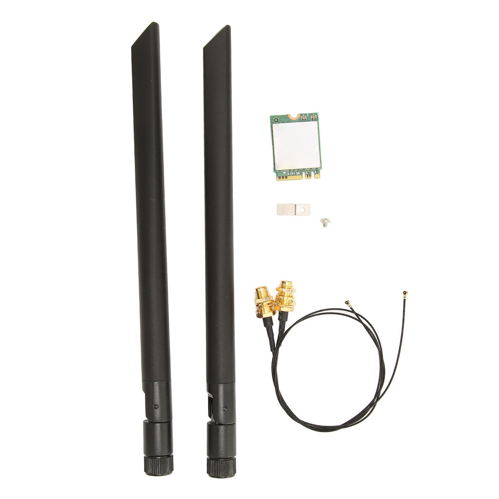 Langaton kortti WIFI6E 5374M Gigabit 5G Dual Band NGFF BT 5.2 M2 Interface Wifi-kortti antenniliitäntäkaapelilla Yhden kortin kaapeliantenni hinta ja tiedot | USB-sovittimet äänentoistoon | hobbyhall.fi