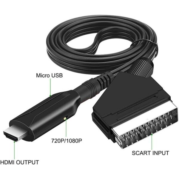 Scart HDMI-omvandlare, allt-i-ett SCART-HDMI-sovitin, 1080P hinta ja tiedot | USB-sovittimet äänentoistoon | hobbyhall.fi