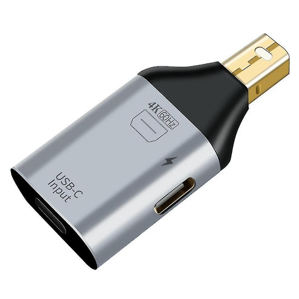 Usb C-sovitin Type-c Naaras - Yhteensopiva Dp Minidp Urossovitin HD Video 4k@60hz mini Dp-yhteensopiva hinta ja tiedot | USB-sovittimet äänentoistoon | hobbyhall.fi