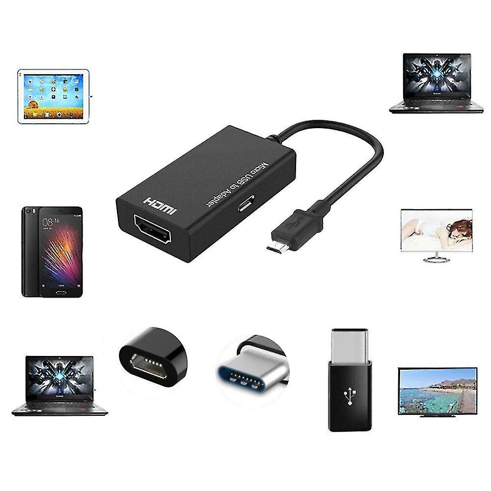 2024,Mikro-USB-HDMI 1080p HD-TV-kaapelisovittimet Android-puhelimeen S2 i9300 S4 I9500 note2 n7100 hinta ja tiedot | USB-sovittimet äänentoistoon | hobbyhall.fi