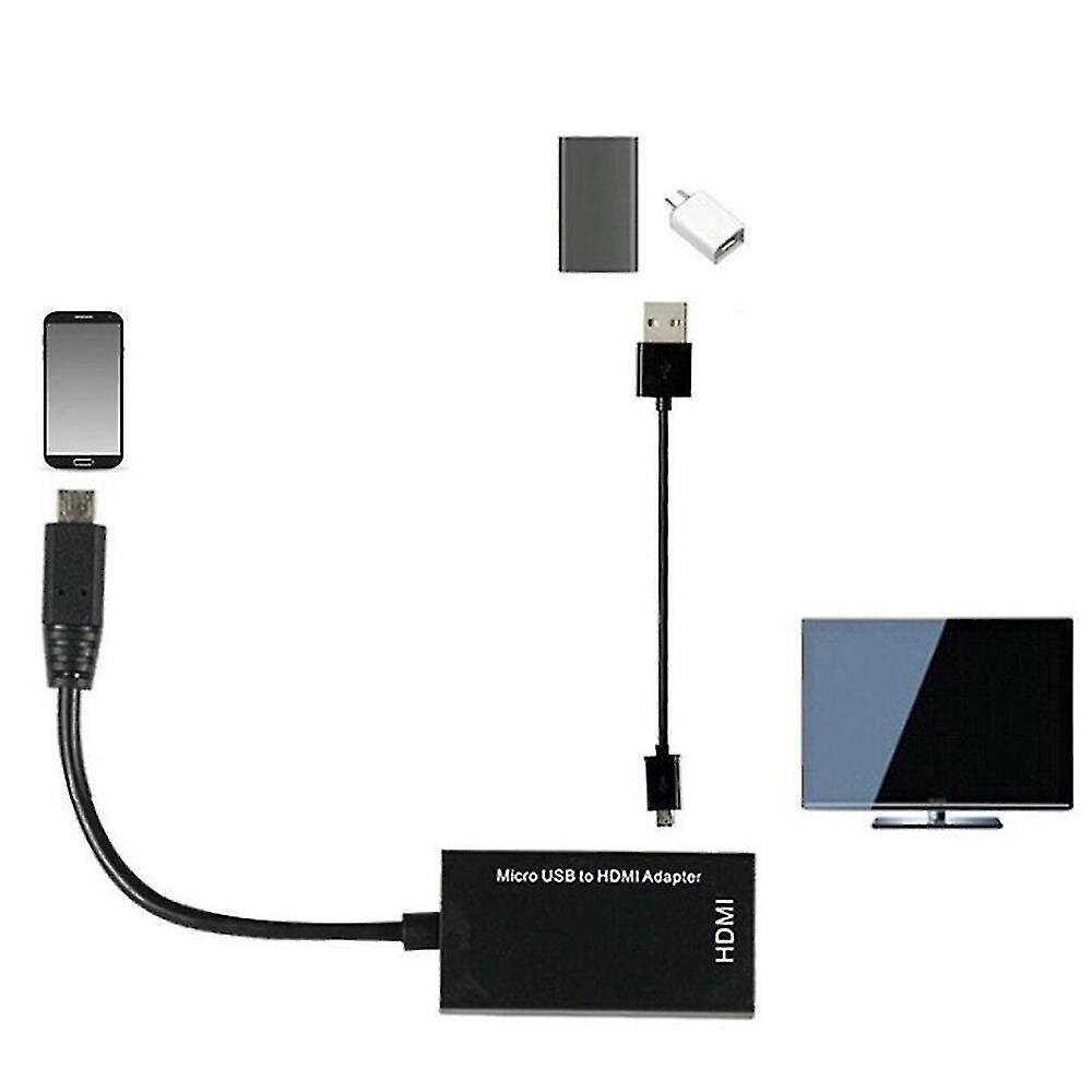 2024,Mikro-USB-HDMI 1080p HD-TV-kaapelisovittimet Android-puhelimeen S2 i9300 S4 I9500 note2 n7100 hinta ja tiedot | USB-sovittimet äänentoistoon | hobbyhall.fi