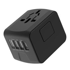 , Universal International 5 in 1, 3,5a 2xusb-a ja 2xusb C, seinälaturi ja maailmanlaajuinen pistorasia Eurooppaan Usa Uk Aus Asia hinta ja tiedot | Kaapelit ja adapterit | hobbyhall.fi