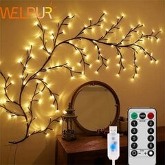 (Lämmin valkoinen72Leds)96LED Puun oksalamppu Makuuhuoneen Seinäkoristelu Willow Vine Tree Light Strip 8 valaistustilaa Tee tee-se-itse tunnelmavalo kodin valaistus hinta ja tiedot | Joulukoristeet | hobbyhall.fi