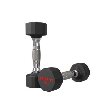 PROIRON PRKRD03K Rubber Dumbbell, 6.00 k hinta ja tiedot | Käsipainot, kahvakuulat ja voimaharjoittelu | hobbyhall.fi