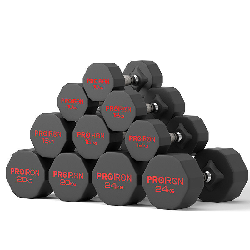 PROIRON PRKRD03K Rubber Dumbbell, 6.00 k hinta ja tiedot | Käsipainot, kahvakuulat ja voimaharjoittelu | hobbyhall.fi