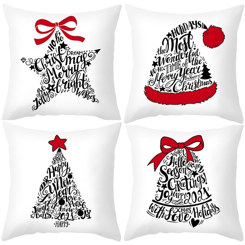 (XS0031-112)45x45cm joulutyynynpäällinen Hyvää joulua koristelu kotiin jouluksi Noel Navidad joulukoristeen uudenvuodenlahja hinta ja tiedot | Joulukoristeet | hobbyhall.fi