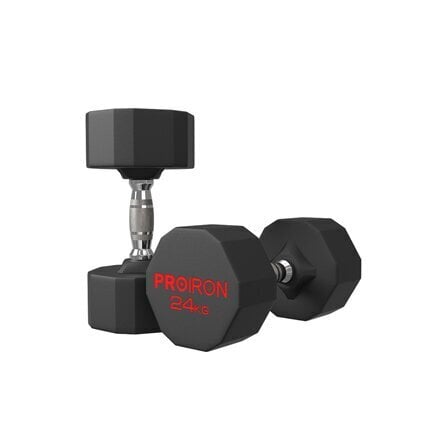 PROIRON PRKRD24K Rubber Dumbbell, 24.00 hinta ja tiedot | Käsipainot, kahvakuulat ja voimaharjoittelu | hobbyhall.fi