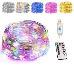 (30M 300LEDs Violetti) 10M/20M Vedenpitävä USB-kuparilangallinen LED-merkkivalo 13 avaimen kaukosäätimellä joulujuhliin joulukoristeisiin uudenvuoden aikana hinta ja tiedot | Joulukoristeet | hobbyhall.fi