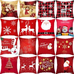 (45x45cm38)Joulutyynynpäällinen Koriste Kodin Joulupukki Koristeet Lahja Navidad Happy hinta ja tiedot | Joulukoristeet | hobbyhall.fi