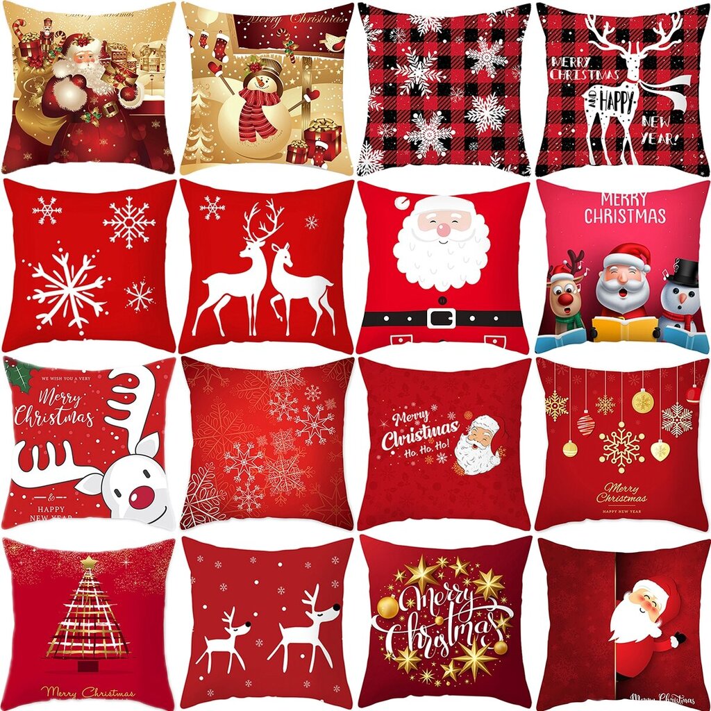 (60x60cm21)Joulutyynynpäällinen Koriste Kodin Joulupukki Koristeet Lahja Navidad Happy hinta ja tiedot | Joulukoristeet | hobbyhall.fi