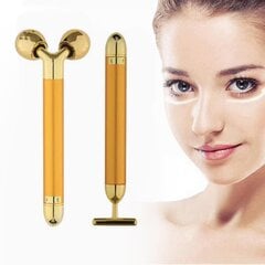 2 In 1 Facial Massager Roller Kasvohoito Golden Pulse Electric 3D Roller hinta ja tiedot | Hierontalaitteet | hobbyhall.fi