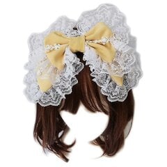 Victorian Retro Lace Sweet Kaksikerroksinen Otsapanta_Yellow hinta ja tiedot | Joulukoristeet | hobbyhall.fi