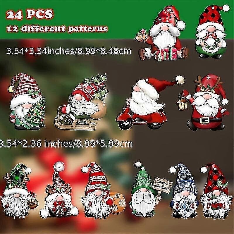 24Kpl Christmas Gnome Puiset Riippukoristeet Joulukuusikoristelu Lahjakoristeet hinta ja tiedot | Joulukoristeet | hobbyhall.fi