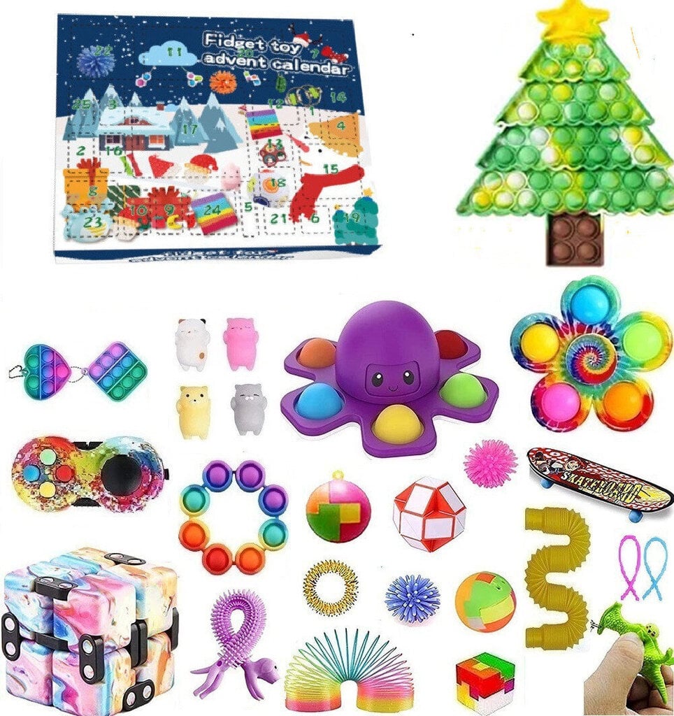 2024 joulun adventtikalenterilahja, fidget lelut, stressin lievityslelut, jouluverholaatikko, lasten juhlalahja hinta ja tiedot | Joulukoristeet | hobbyhall.fi