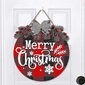 1Kpl Merry Christmas Seppele Kyltti 30*30Cm Etuoveen Xmas Decor Buffalo Plaid Woode hinta ja tiedot | Joulukoristeet | hobbyhall.fi