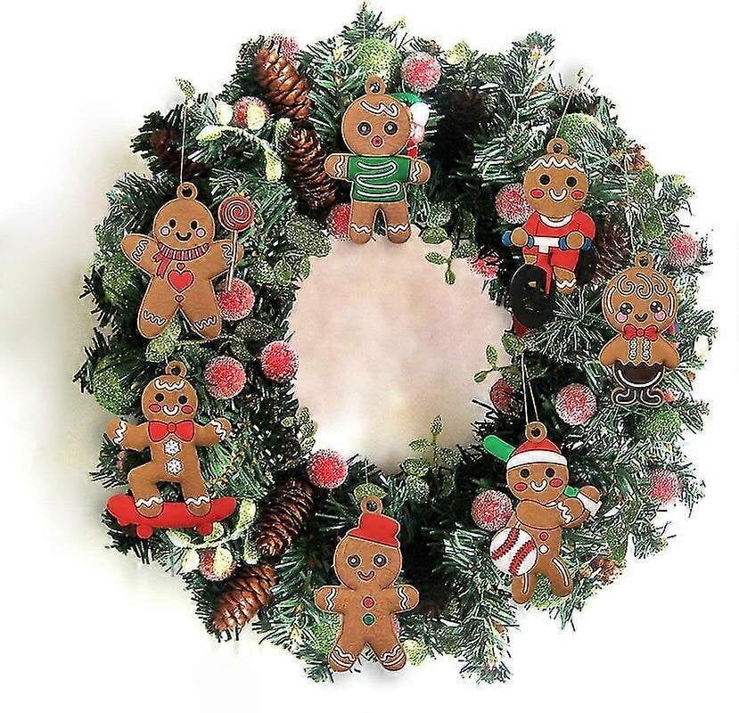 12 Kpl Piparkakkumiehen Koristeet Joulukuusikoristeet Gingerman Hanging Christmas_1 hinta ja tiedot | Joulukoristeet | hobbyhall.fi