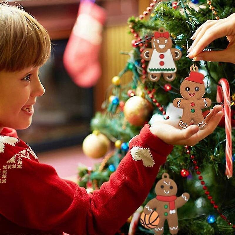 12 Kpl Piparkakkumiehen Koristeet Joulukuusikoristeet Gingerman Hanging Christmas_1 hinta ja tiedot | Joulukoristeet | hobbyhall.fi