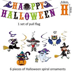 Halloween-Sisustussarja, Halloween-Sisustus, Halloween-Bannerit, 6 Kpl Spiraalia hinta ja tiedot | Joulukoristeet | hobbyhall.fi