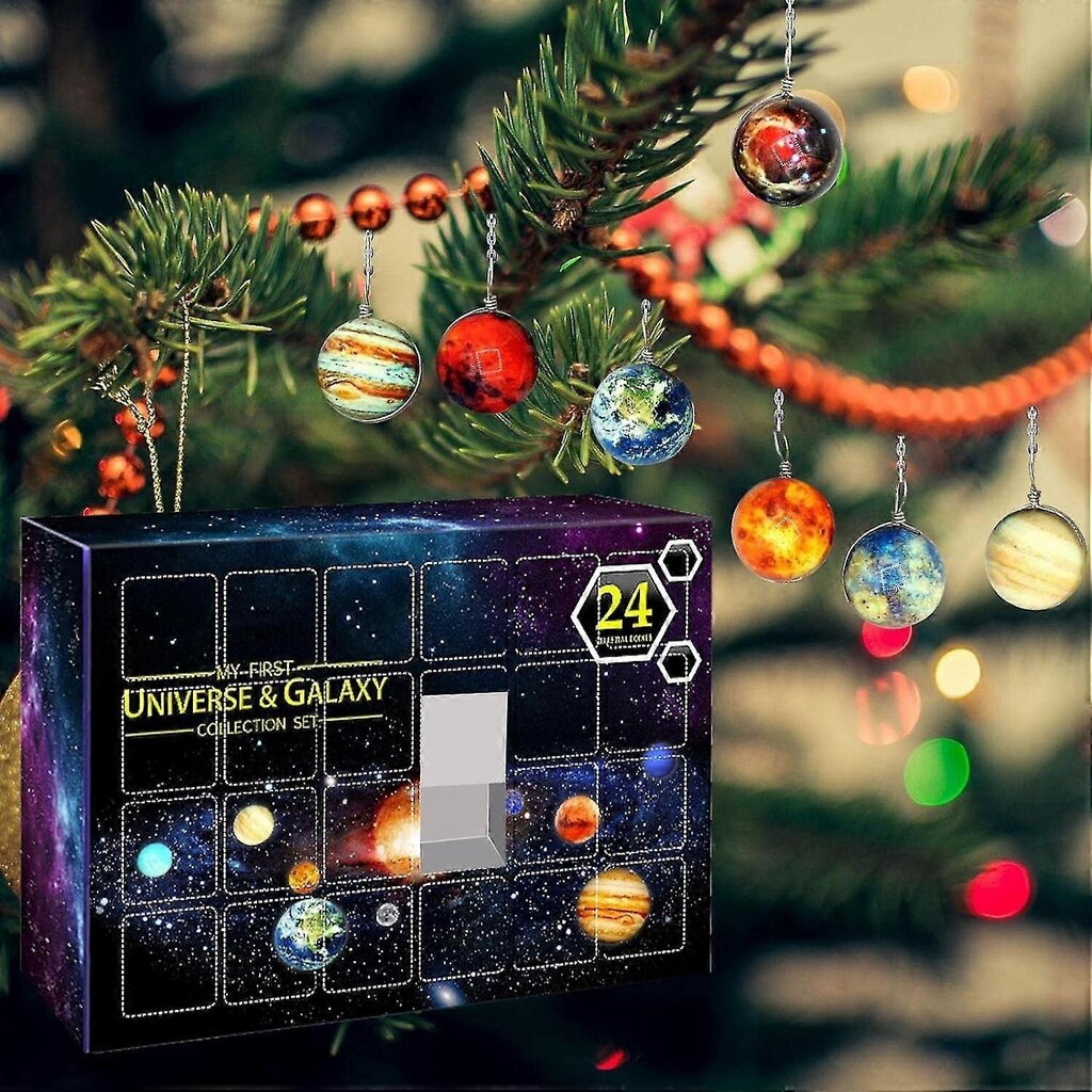 Space Advent Calendar - 24 Day Countdown Kalenteri Cosmic Galaxy Collection Set - Planetary Collection Set - 2024 Advent Calendar Set hinta ja tiedot | Joulukoristeet | hobbyhall.fi