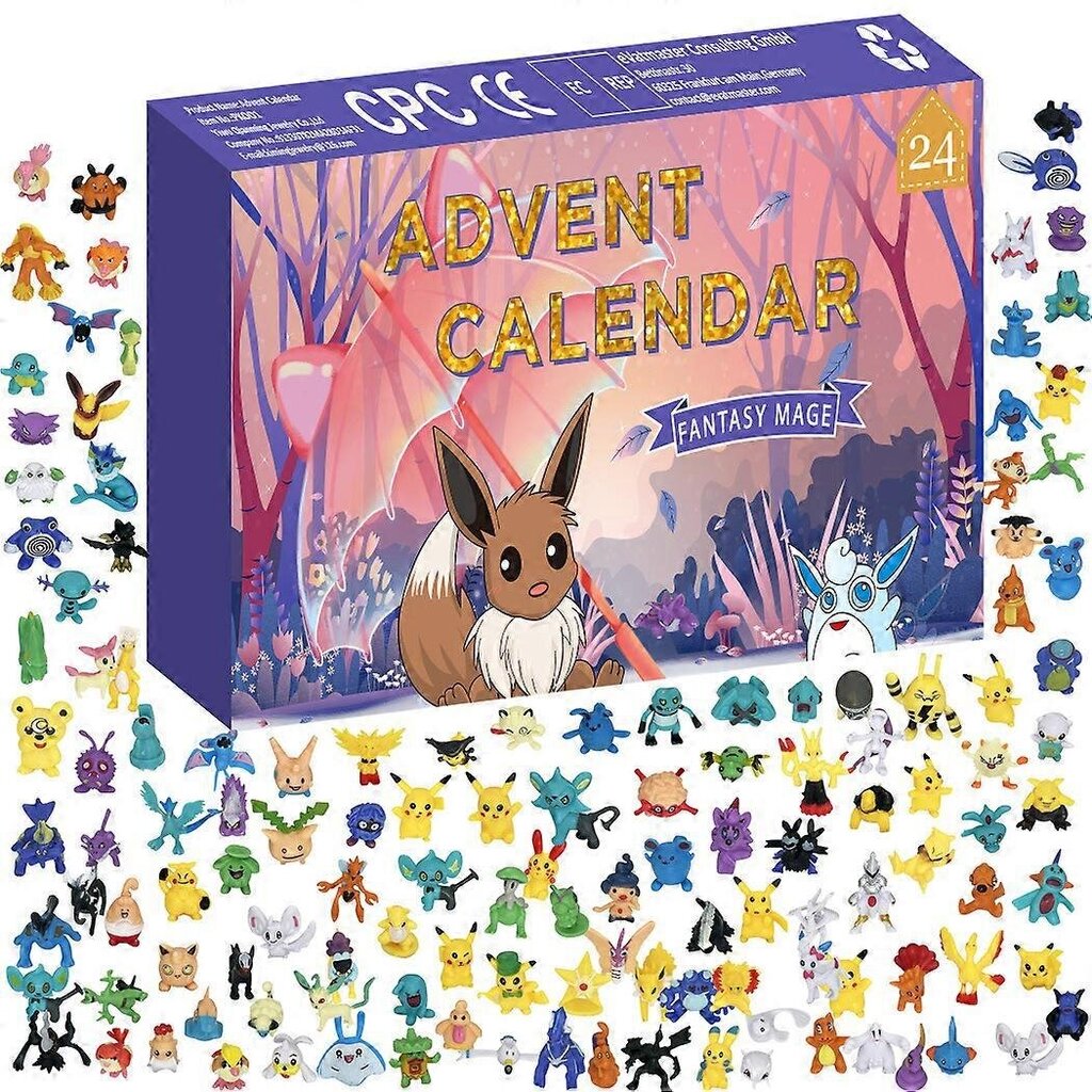 Joulun 2024 adventtikalenteri Lasten eläinmaailman lelulahja Pikachu-joululaskentalahja hinta ja tiedot | Joulukoristeet | hobbyhall.fi