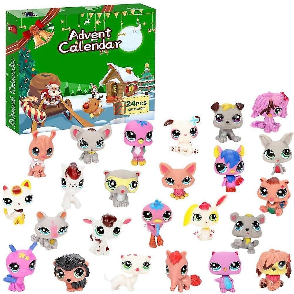 2024 Littlest Pet Shop Joulu adventtikalenteri 24 päivän lähtölaskenta LPS Gen 7 Figuurit Nukkelelu Yllätys Joululahja hinta ja tiedot | Joulukoristeet | hobbyhall.fi