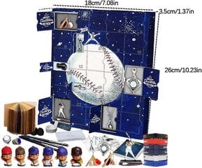 Baseball-adventtikalenteri 2024, joulun pesäpallon adventtikalenteri, 24 päivän joululoman lähtölaskenta lahjat, 2D-pesäpallokoristeet hinta ja tiedot | Joulukoristeet | hobbyhall.fi