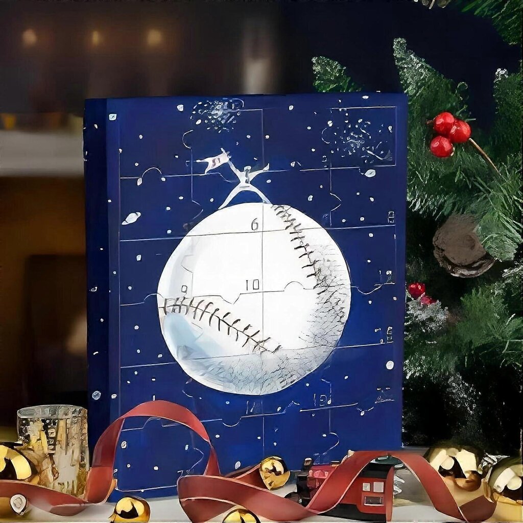 Baseball-adventtikalenteri 2024, joulun pesäpallon adventtikalenteri, 24 päivän joululoman lähtölaskenta lahjat, 2D-pesäpallokoristeet hinta ja tiedot | Joulukoristeet | hobbyhall.fi