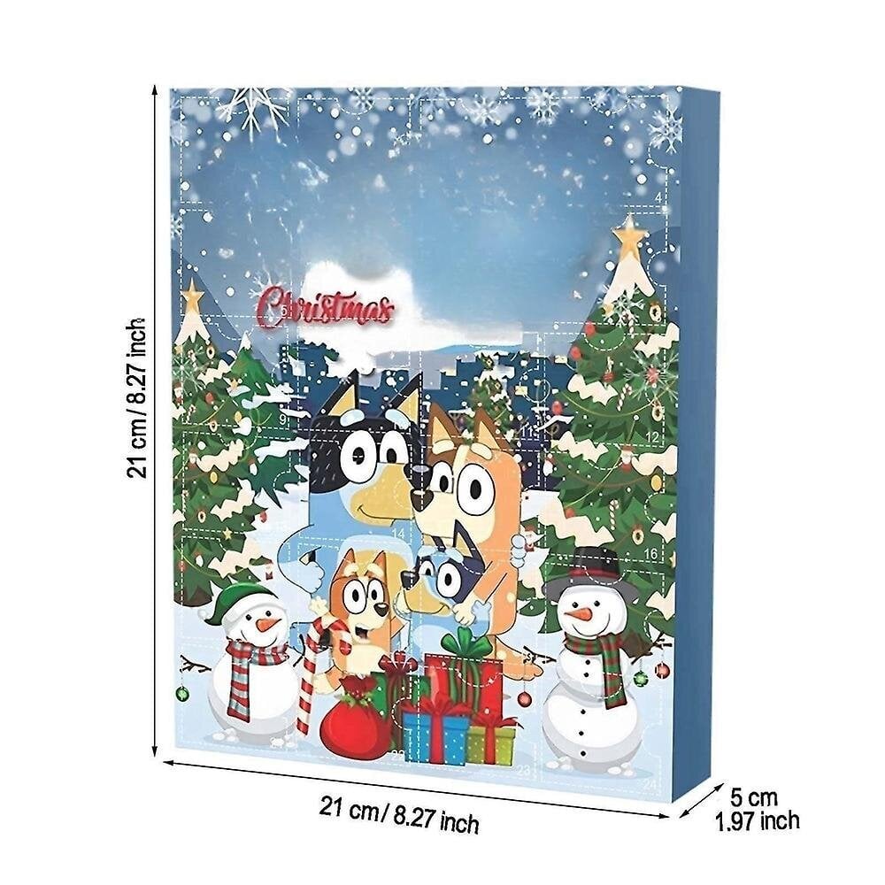 Christmas Bluey 2023 adventtikalenteri, 24 päivän lähtölaskentakalenterit, sarjakuva Bluey-hahmot nukkelahjat hinta ja tiedot | Joulukoristeet | hobbyhall.fi