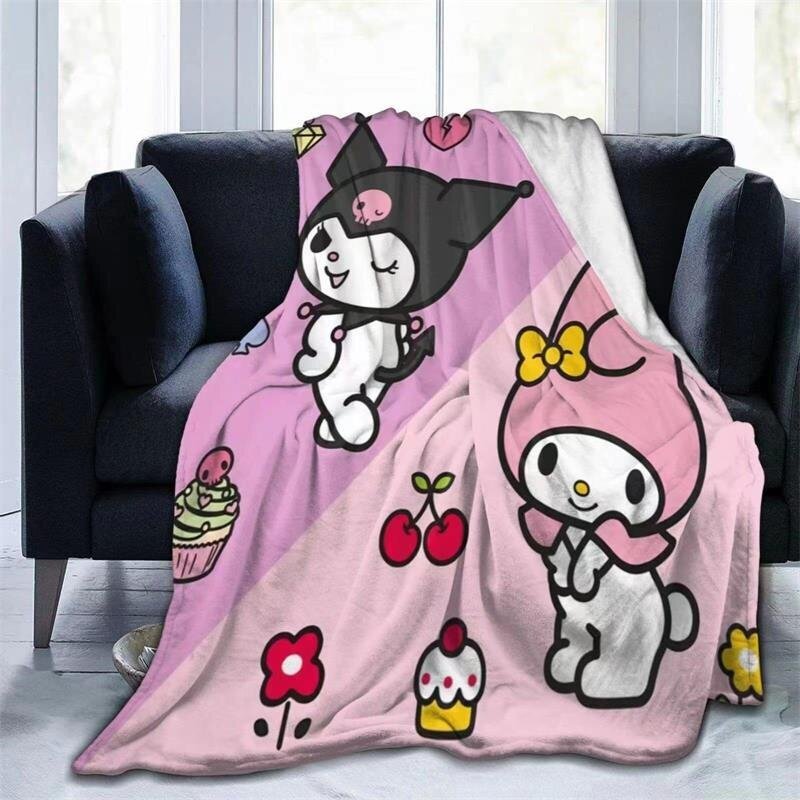 Kuromi japanilaistyylinen lasten sarjakuva animaatio painettu peitto koralli sametti lämmin lakana flanellipeitto hinta ja tiedot | Peitot | hobbyhall.fi