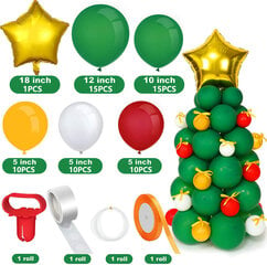 Christmas Balloon Garland Arch Kit Kultainen Vihreä ja Punainen Latex Balloon Solmiotyökalu, Joulujuhlakoristeiden liimapisteet hinta ja tiedot | Joulukoristeet | hobbyhall.fi