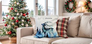 Tyynynpäällinen, koristeellinen, joulu, 44x44 joulu, koristeellinen hinta ja tiedot | Joulukoristeet | hobbyhall.fi