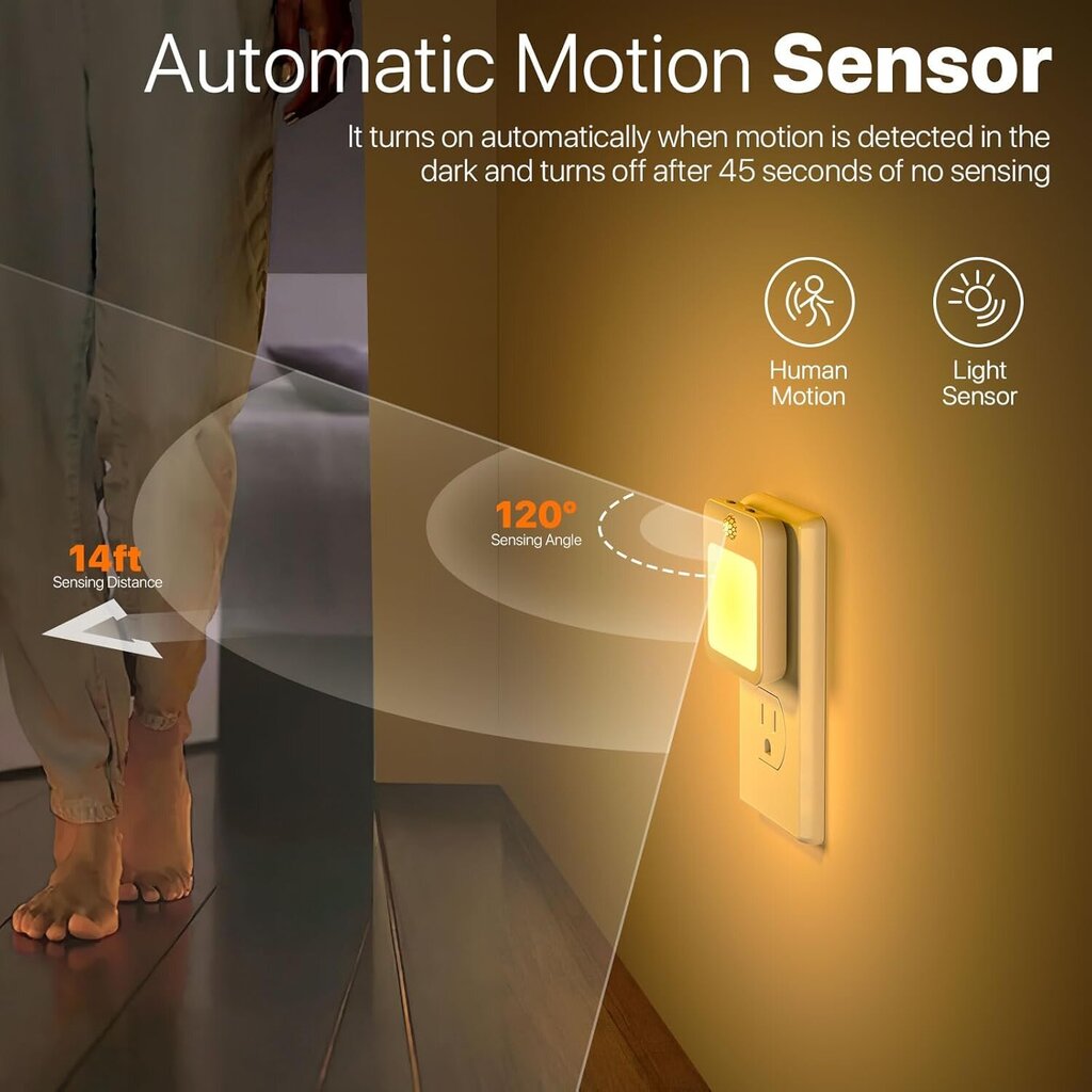 Yövalo, Yövalot Liitä seinään, Himmennettävä LED-liiketunnistinvalo sisätiloihin, Yövalot makuuhuoneeseen, Kylpyhuoneeseen, Keittiöön, Eteiseen, Yövalo hinta ja tiedot | Lastenhuoneen valaisimet | hobbyhall.fi