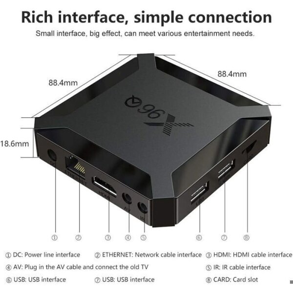 Android 10.0 IPTV Box 2 Gt RAM 16 Gt ROM Mini Smart TV Box, 4K HD/3D/Quad Core H313 64 Bits/2.4GHz WiFi/LAN10/100M soitin hinta ja tiedot | Digiboksit | hobbyhall.fi