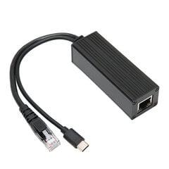 POE Splitter Metal Shell Design 5V 2.5A Type C Interface Virtalähde Teollisuusluokan Gigabit POE Erotin hinta ja tiedot | Virtalähteet | hobbyhall.fi