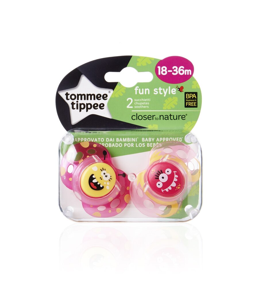 TOMMEE TIPPEE silikonitutti 2kpl. 18-36m Fun Style hinta ja tiedot | Tutit | hobbyhall.fi