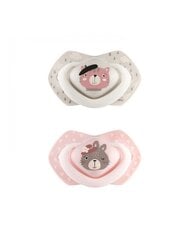 Symmetrinen silikonitutti Canpol Babies Bonjour Paris, 18 kk +, 2 kpl, 22/649, pinkki hinta ja tiedot | Tutit | hobbyhall.fi